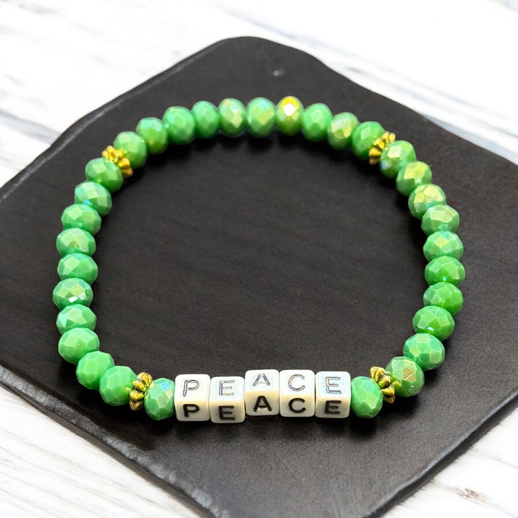 Inspirational Beaded Bracelet: Positive Message Stacking Jewelry