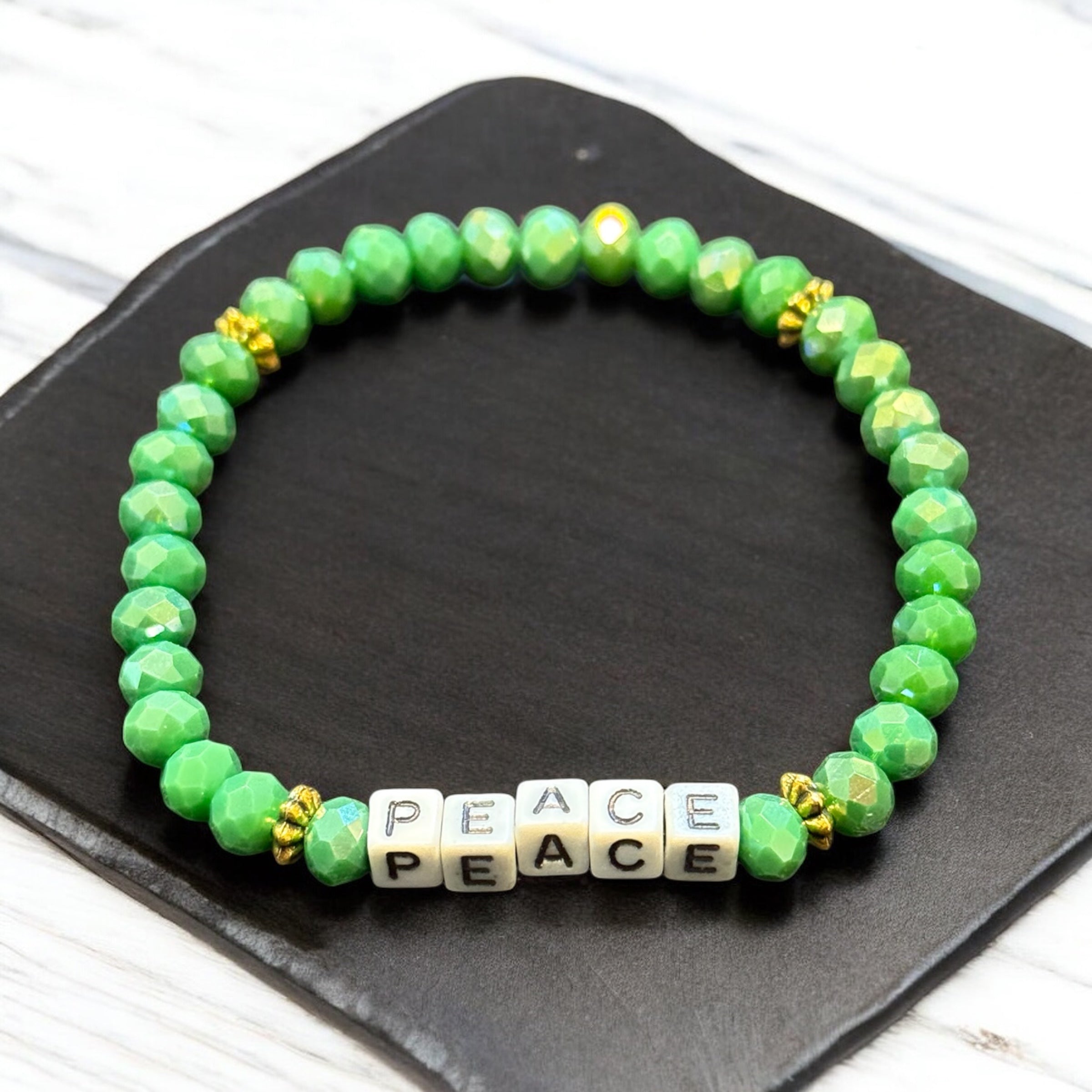 Inspirational Beaded Bracelet: Positive Message Stacking Jewelry