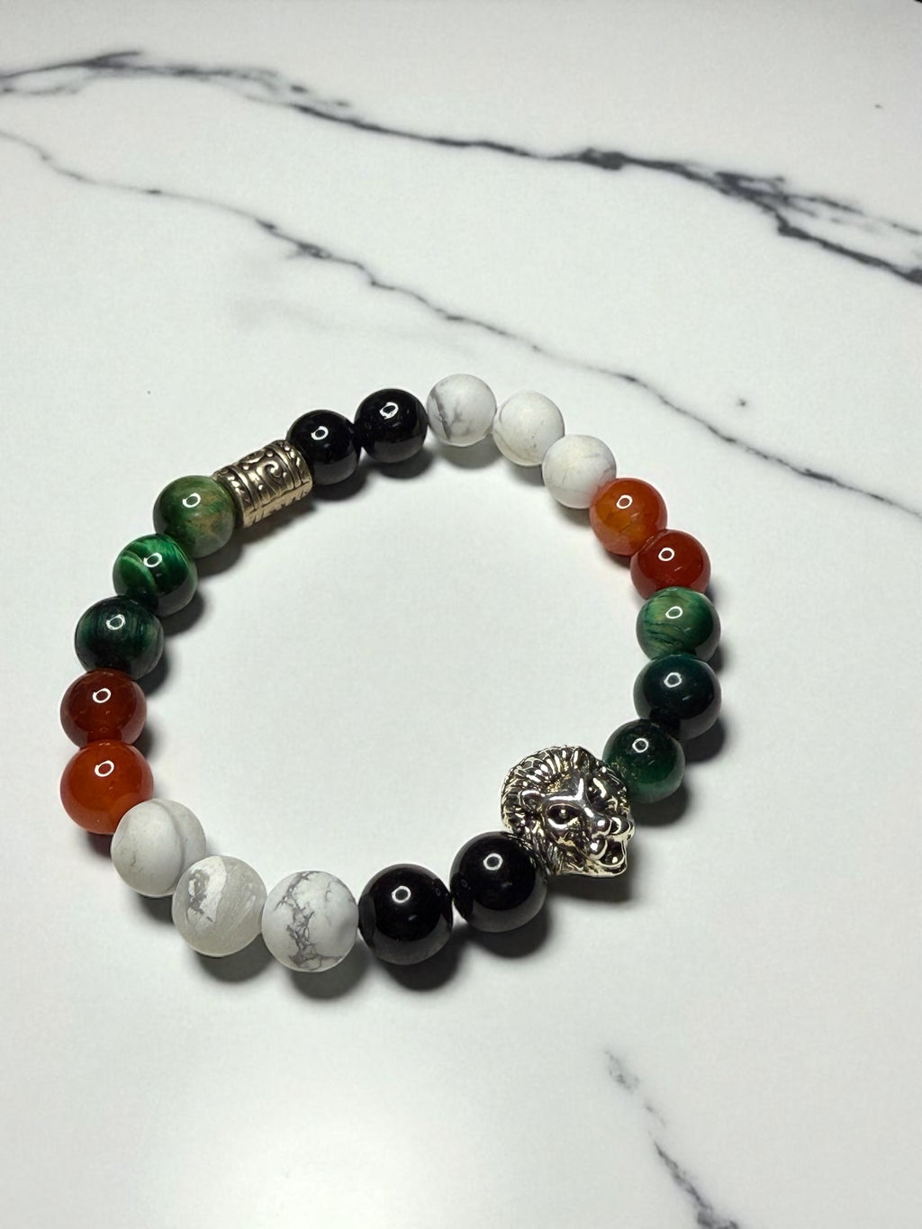 Palestine Lion Bracelet: Handmade Beaded Stretch Jewelry
