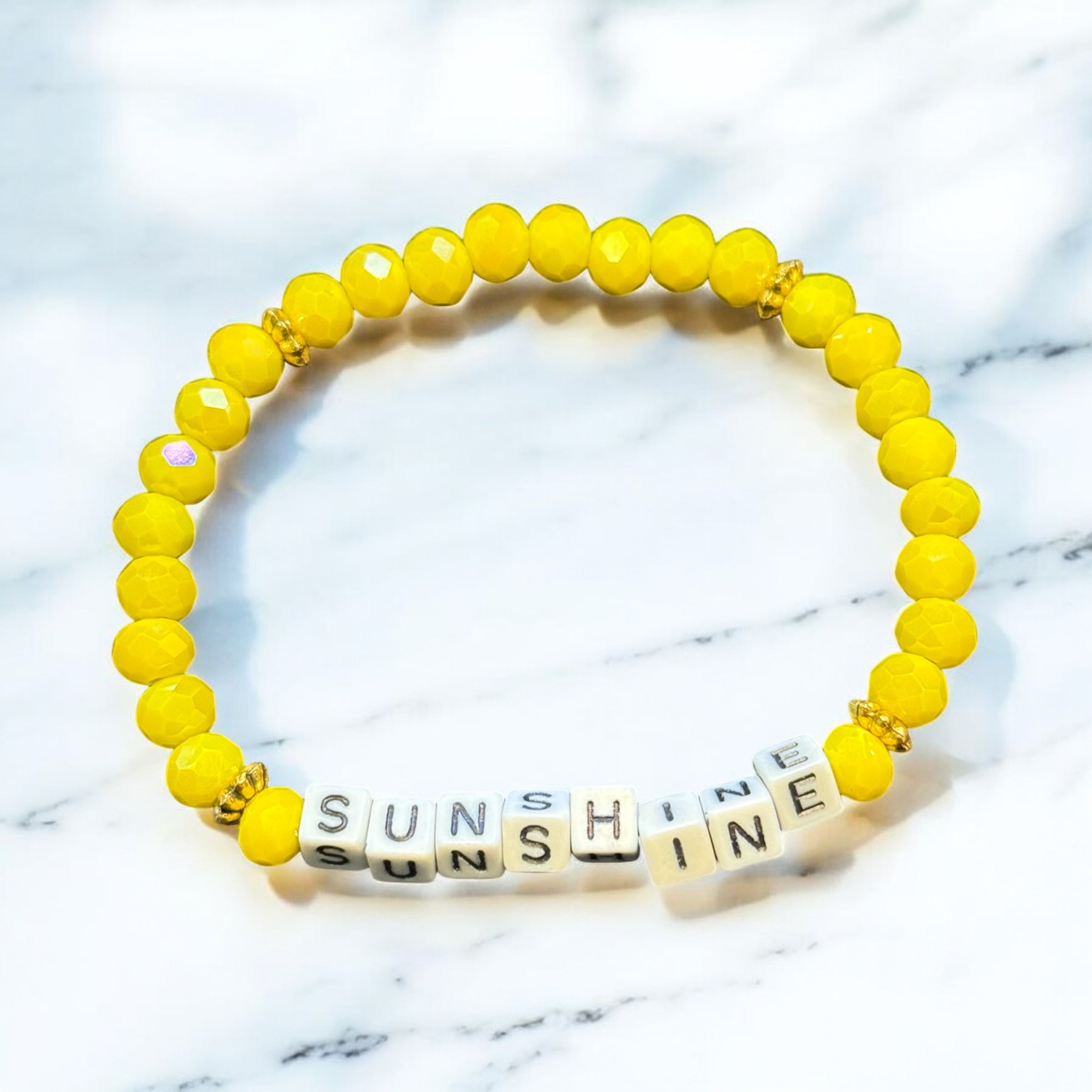 Inspirational Beaded Bracelet: Positive Message Stacking Jewelry