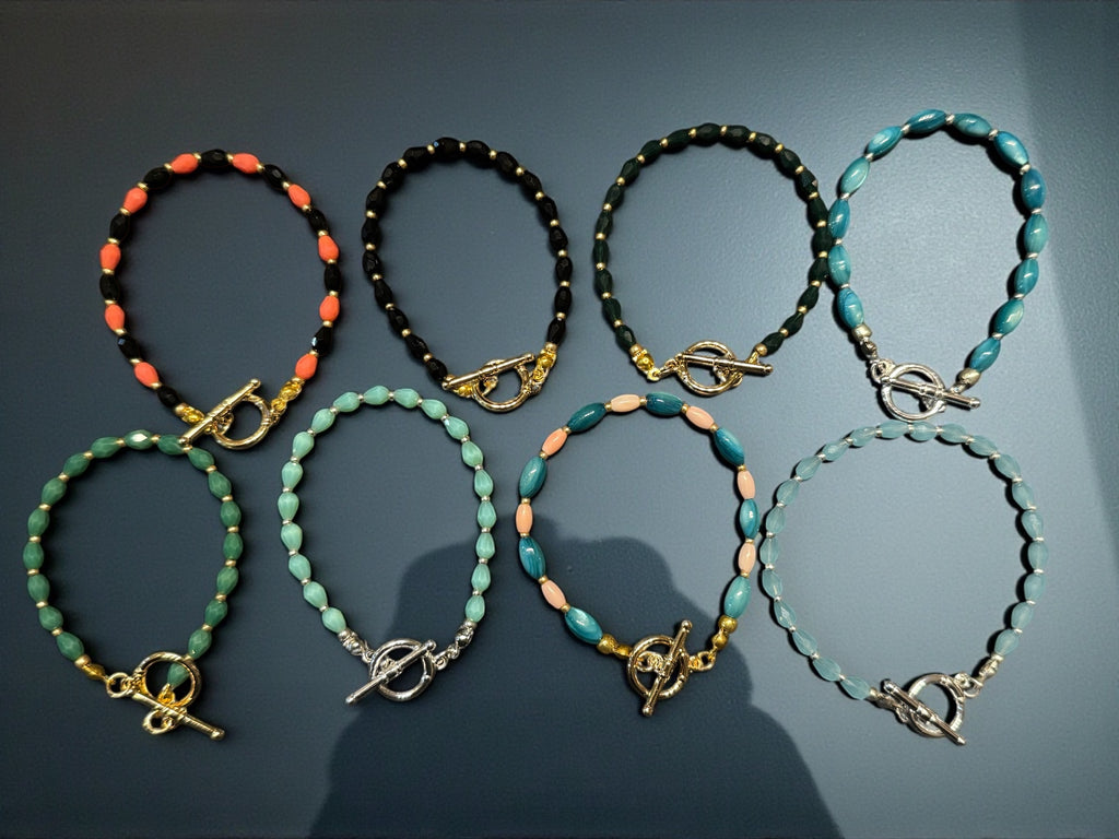 Colored Crystal  Oval Bracelet