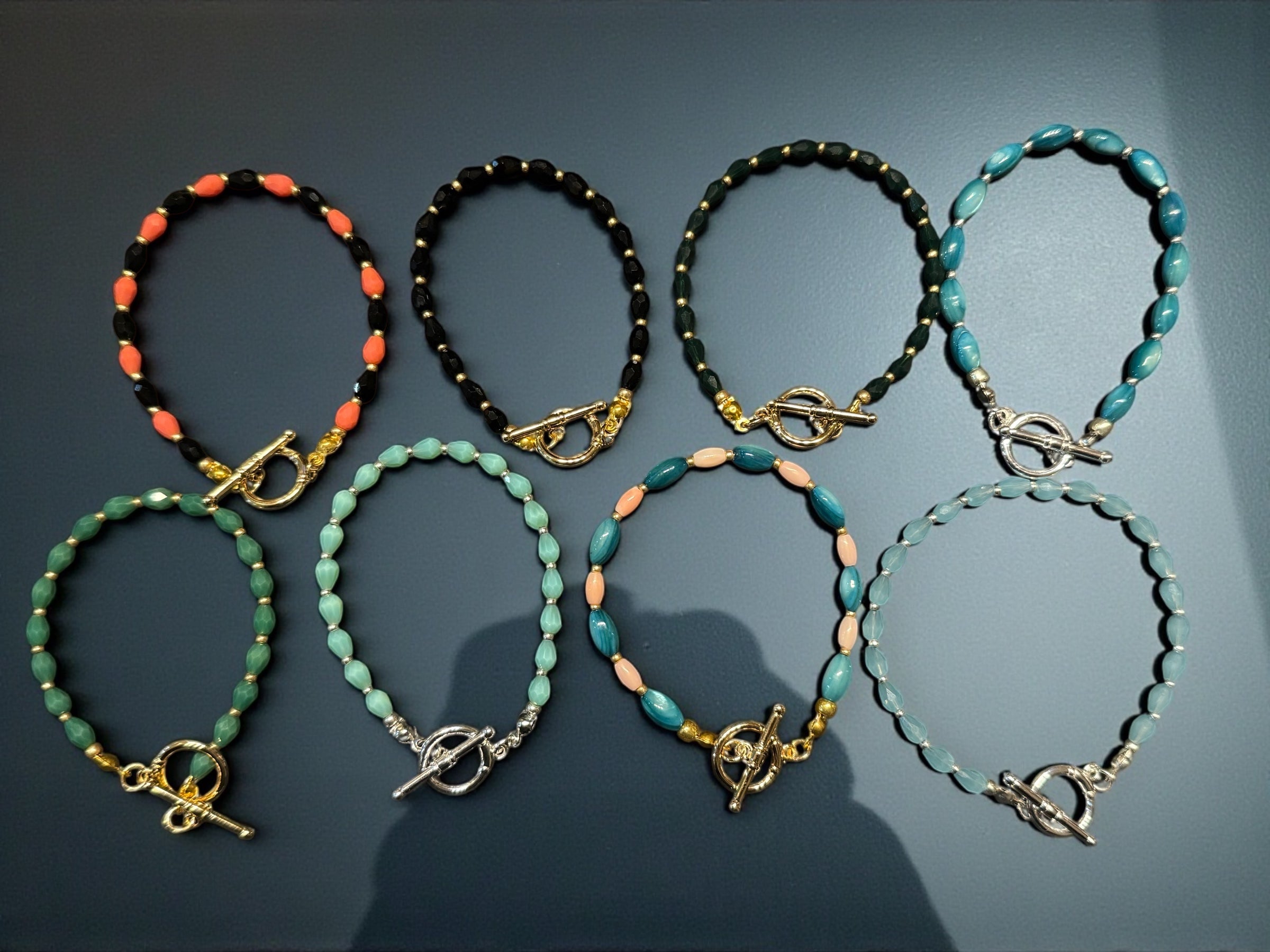 Colored Crystal  Oval Bracelet
