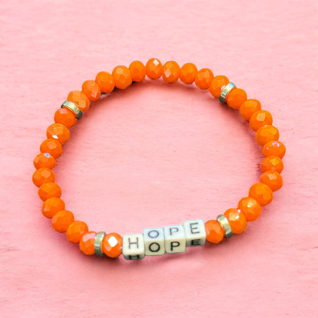 Inspirational Beaded Bracelet: Positive Message Stacking Jewelry