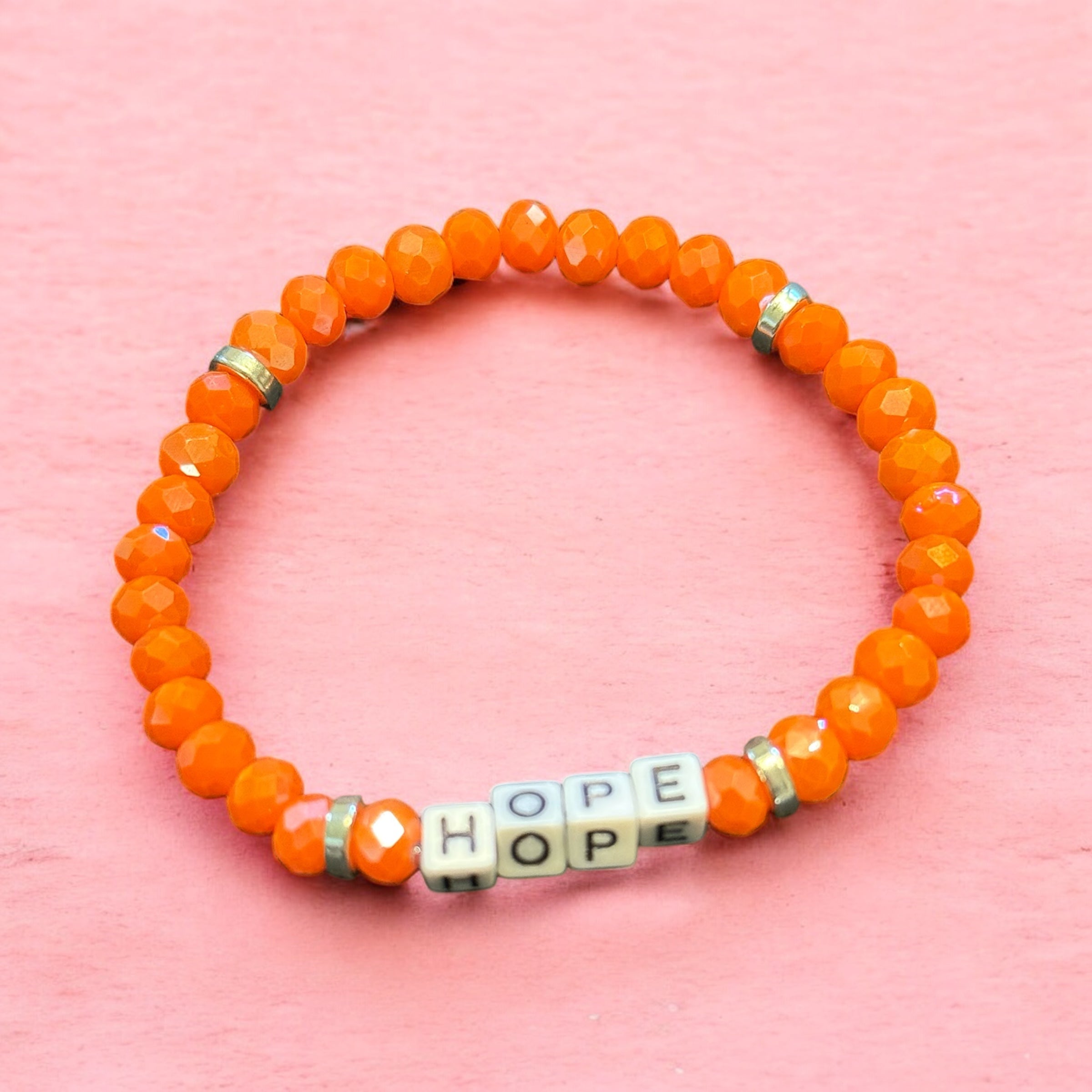 Inspirational Beaded Bracelet: Positive Message Stacking Jewelry