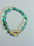 Green Aventurine Pebble & 18K Gold Statement Bracelet