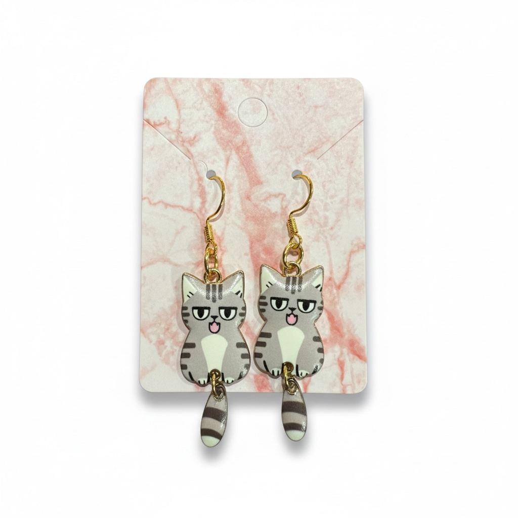 Purr-fectly Cat Tail Dangle Earrings