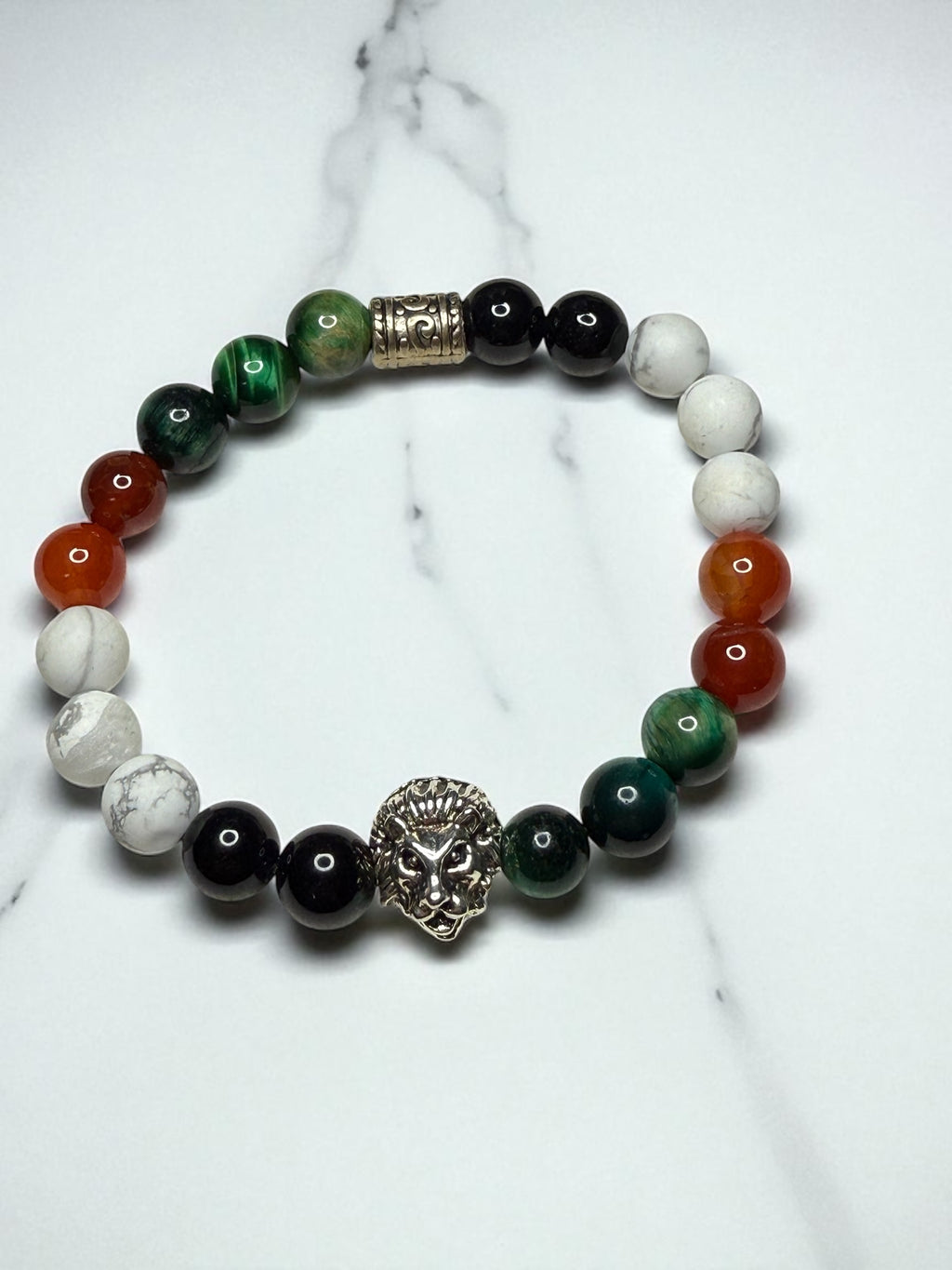Palestine Lion Bracelet: Handmade Beaded Stretch Jewelry