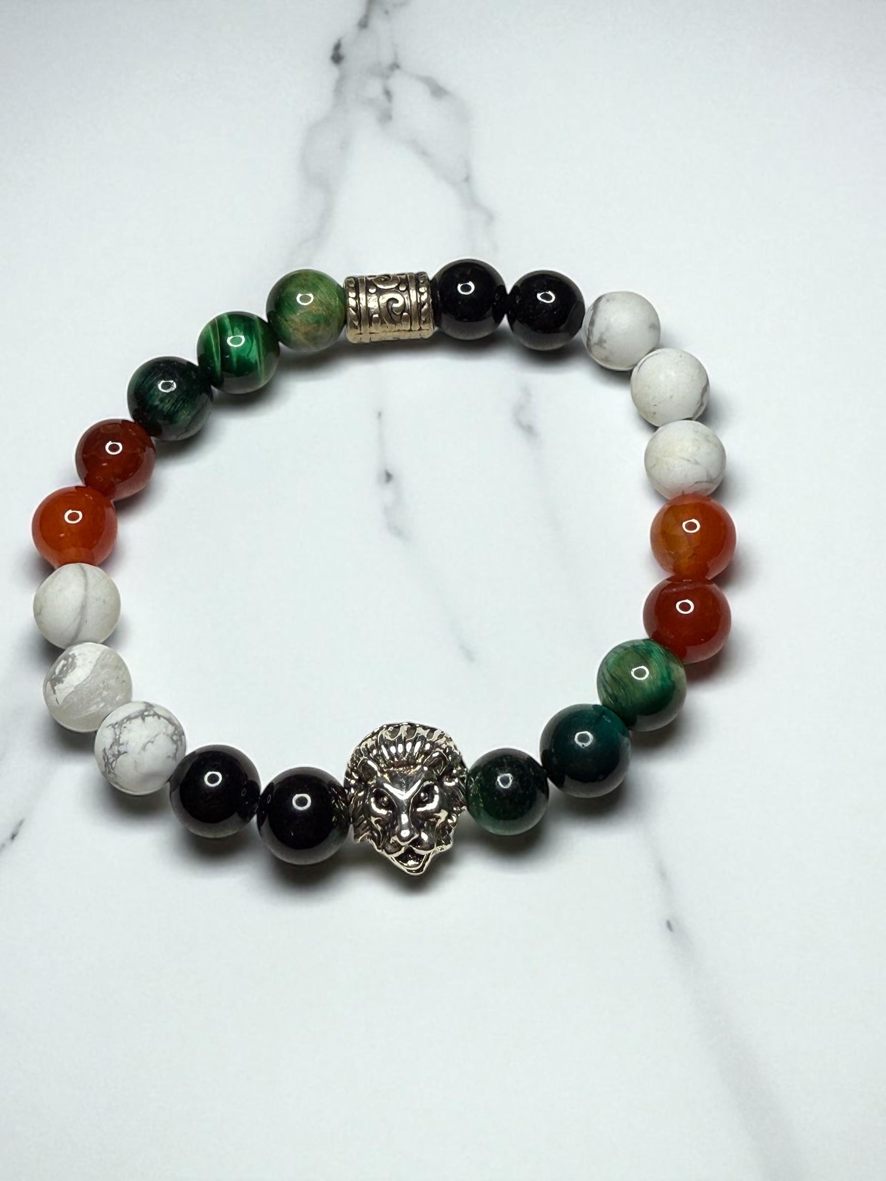 Palestine Lion Bracelet: Handmade Beaded Stretch Jewelry