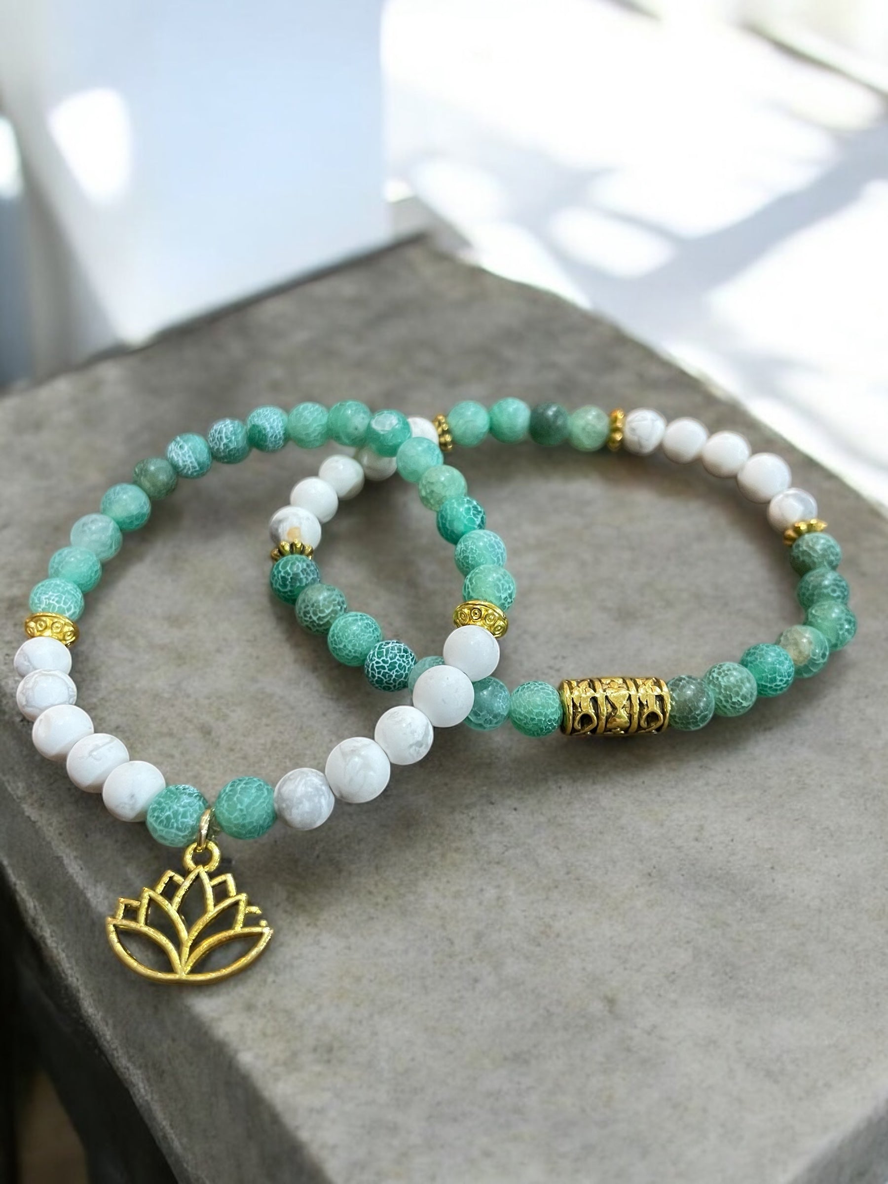 Green l White Lotus Stack