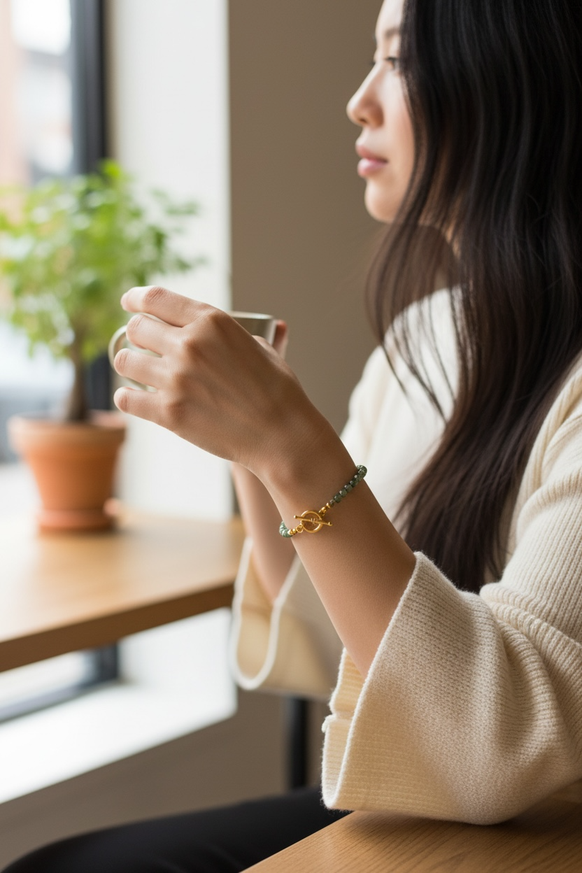 Verdant Luxury: Emerald and 18k Gold Artisan Bracelet