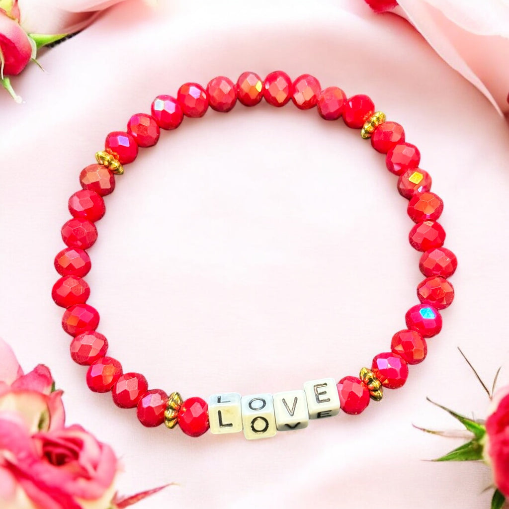 Inspirational Beaded Bracelet: Positive Message Stacking Jewelry