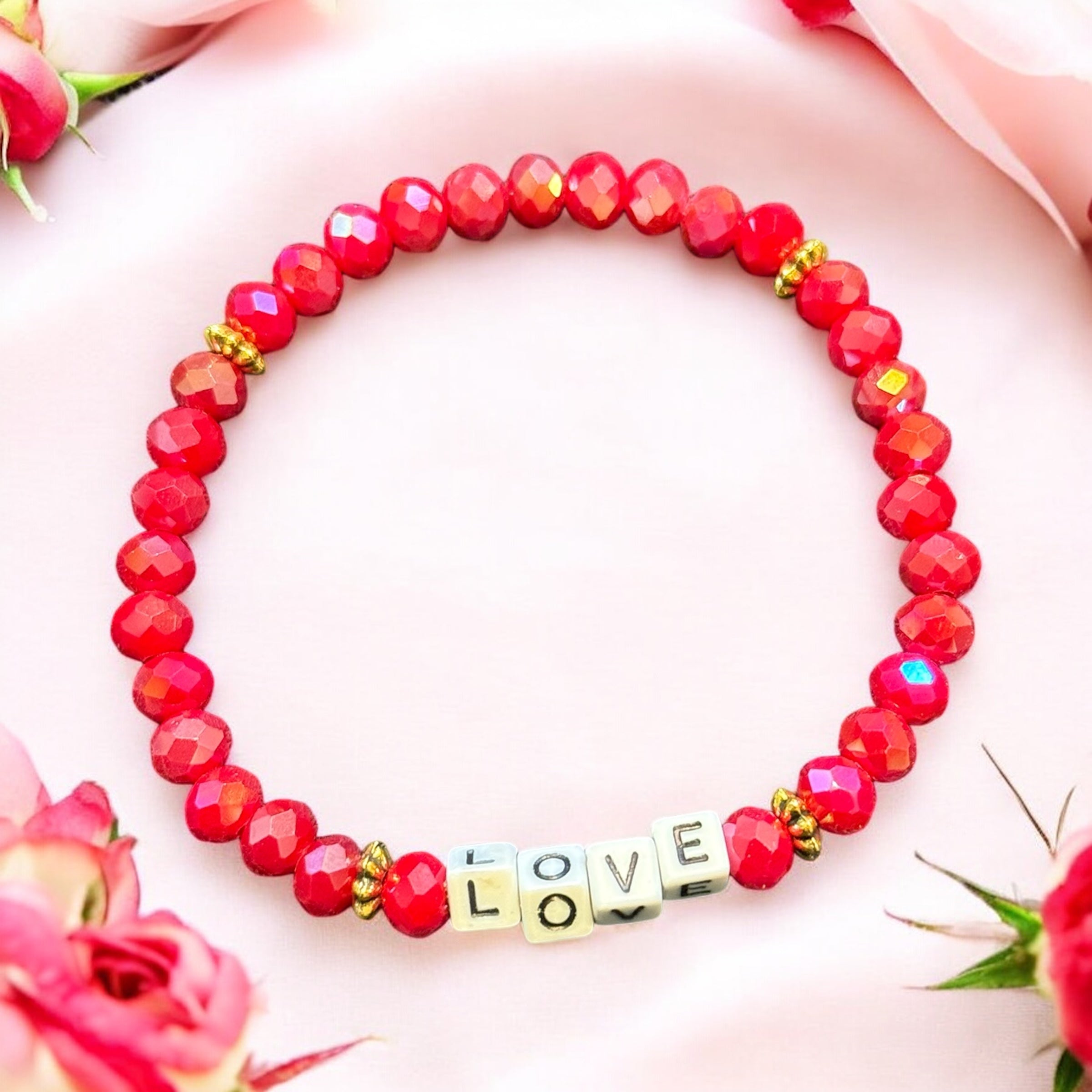 Inspirational Beaded Bracelet: Positive Message Stacking Jewelry