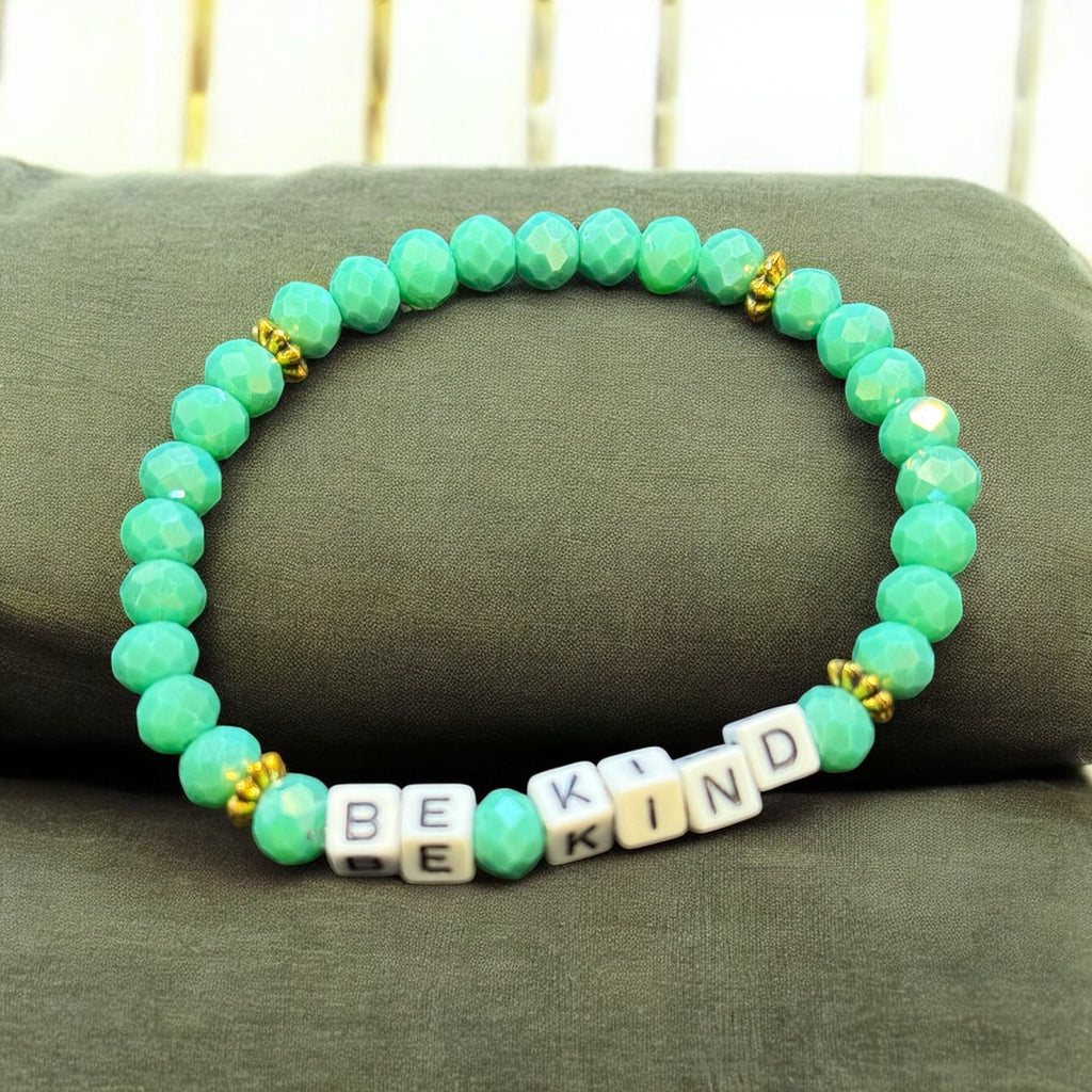 Inspirational Beaded Bracelet: Positive Message Stacking Jewelry
