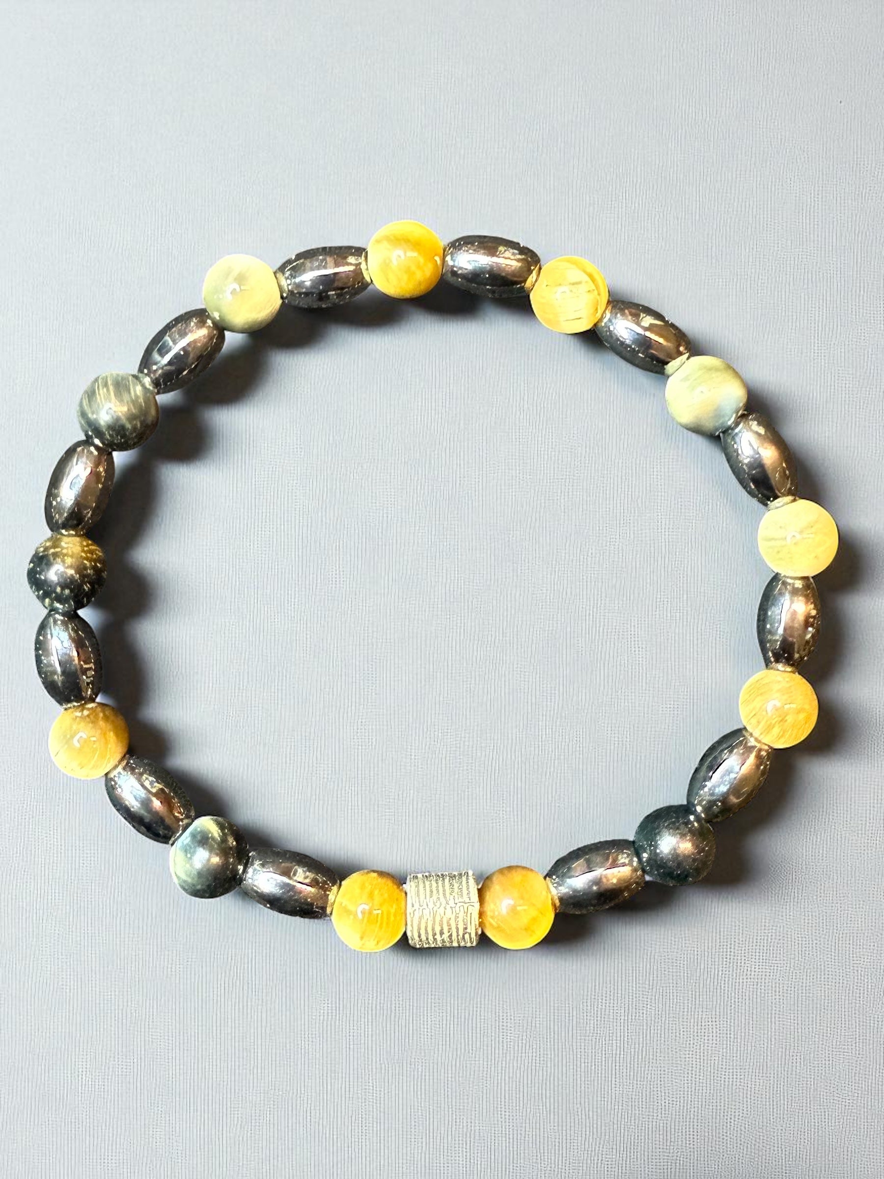 Men’s Tiger Eye with Hematite Oval Beads