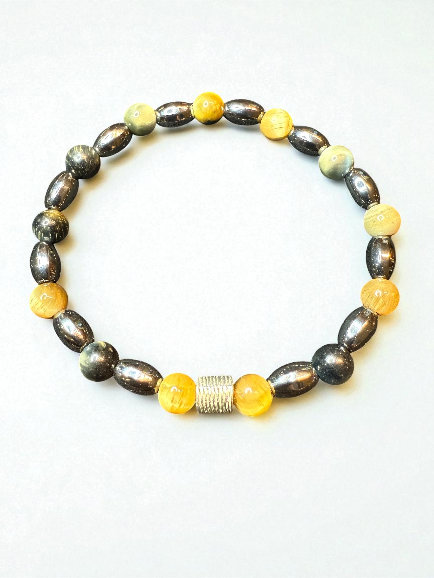 Men’s Tiger Eye with Hematite Oval Beads
