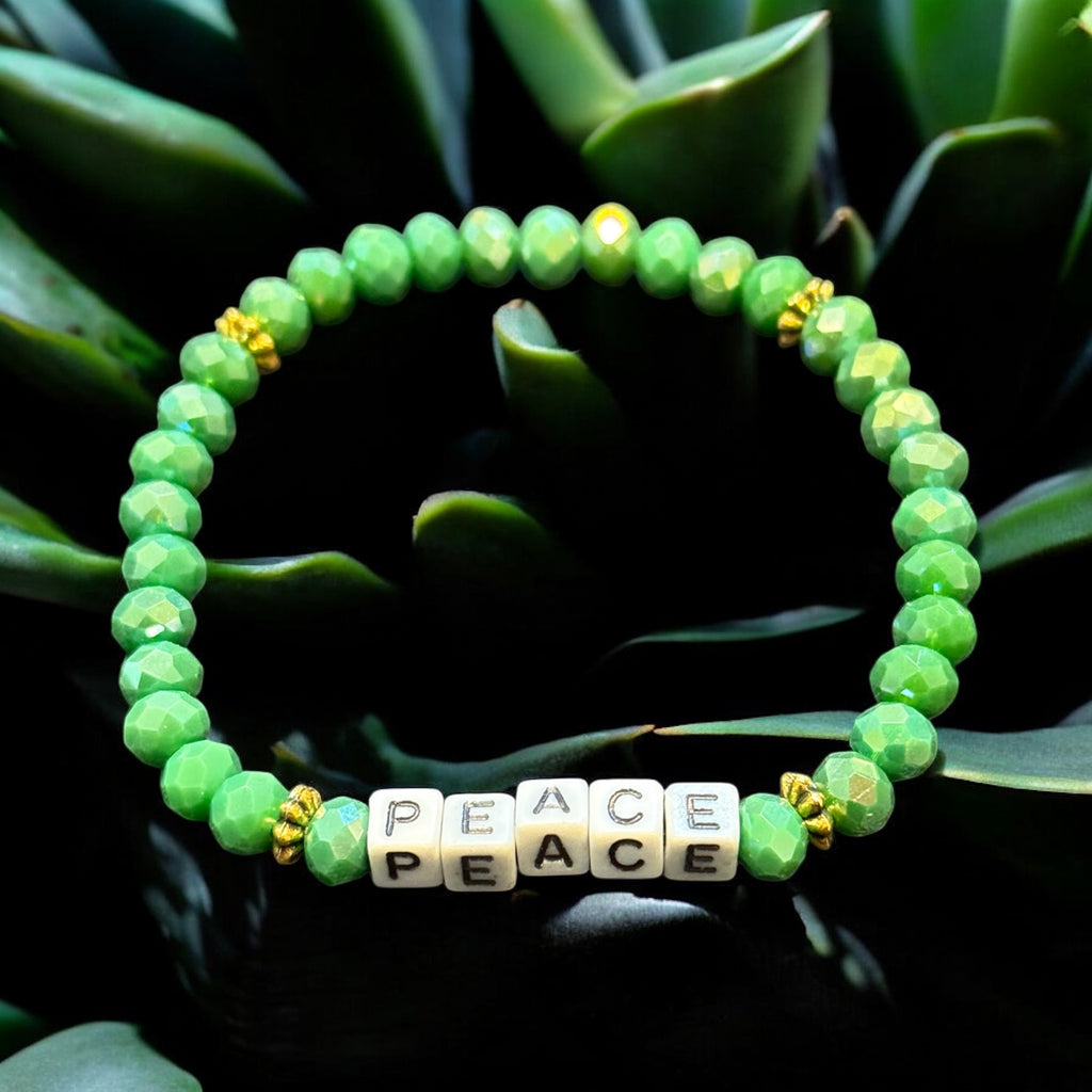 Inspirational Beaded Bracelet: Positive Message Stacking Jewelry