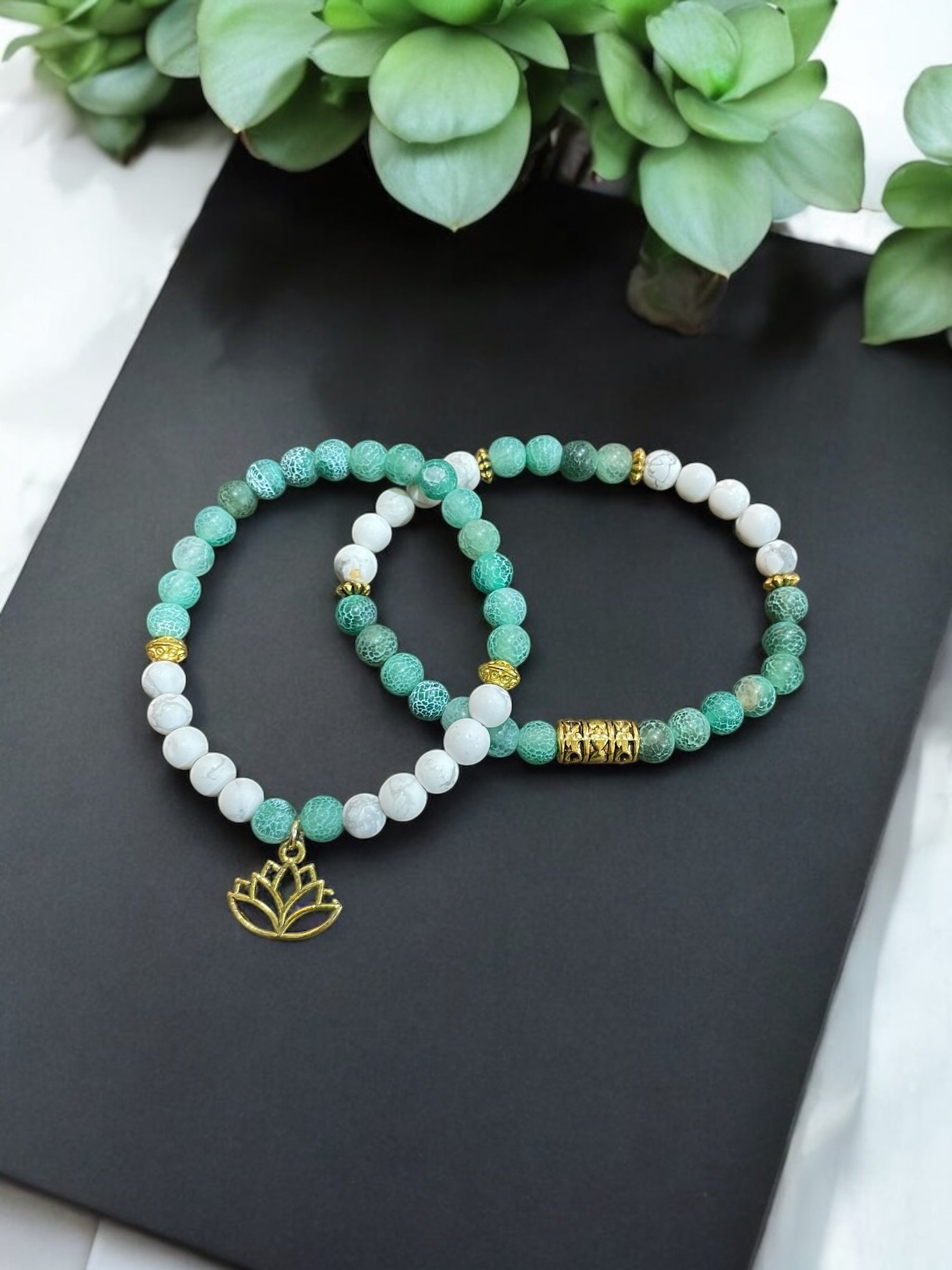 Green l White Lotus Stack